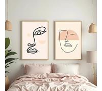 LTjiajuypd Tableau abstrait représentant un visage de femme, affiche minimaliste sur toile (30 x 40 cm - 2 pièces)