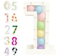 LTMG Chiffre géant 1 - Structure à ballons 74 cm - Mosaic Balloon Number 1 - Cadre décoratif pour anniversaire - Support ballons facile à monter - Déco fête élégante et réutilisable