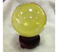 LTRAJUYNH Colored Crystal Balls Home Ornaments Glass Creative Crafts,Yellow,110mm