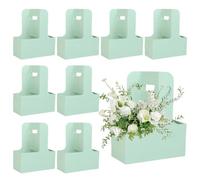 LTYKNGH Porte Gobelets À Emporter Sacs de bouquet fleurs en papier kraft | Boîte d'emballage de supports à emporter de café de boisson portative(Green,50PCS)