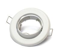Lu-Mi 12x Projecteurs spot encastrable GU10 Set - 12 Pièces Cadre De Montage En Blanc Avec Douille GU-10 Pour Lampes A LED Ou Halogènes, Orientable A 30°, Rond