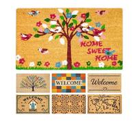 LUA VIKA Paillasson Exterieur Entree - Arbre coloré - 40x70 cm - Tapis Entree Exterieur Antidérapant - Tapis Coco Interieur - Paillasson Coco Original