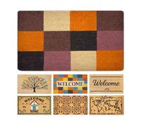 LUA VIKA Paillasson Exterieur Entree - Cuadros - 40x70 cm - Tapis Entree Exterieur Antidérapant - Tapis Coco Interieur - Paillasson Coco Original