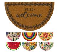 LUA VIKA Paillasson Exterieur Entree Demi Lune - Hello Welcome - 40x70 cm - Tapis Entree Exterieur Antidérapant - Tapis Coco Interieur - Paillasson Coco Original