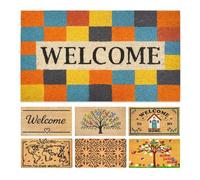 LUA VIKA Paillasson Exterieur Entree - Modern Welcome - 40x70 cm - Tapis Entree Exterieur Antidérapant - Tapis Coco Interieur - Paillasson Coco Original