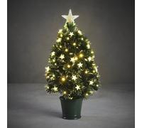 Luca Lighting Mercury Arbre de Noël artificiel avec éclairage Fibre Optic - H60 cm - Vert