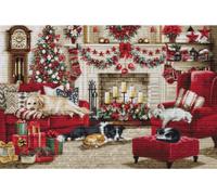 Luca-S set point de croix "Gold Collection Animaux Intérieurs", motif à compter, 48x32cm