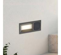Lucande applique encastrable LED Lachlain, anthracite, prise électrique Lachlain, noir, Métal, Moderne, Applique extérieure