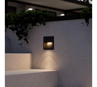 Lucande applique encastrable LED Loya, 11,5x11,5 cm, gris, IP54 Loya, noir, Aluminium, Moderne, Applique extérieure