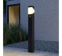 Lucande Borne lumineuse Kiran, 100 cm, capteur, gris, IP44, E27 Kiran Lucande, dimmable, noir, Aluminium, Moderne