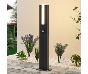 Lucande, borne lumineuse LED Virgalia, détecteur de mouvement, 65 cm, IP54 Virgalia Lucande, noir, Aluminium, Moderne