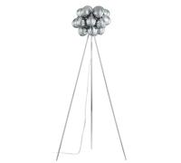 Lucande Lampadaire Diborah (Moderne) en Gris Verre e. a. pour Salon & Salle à manger (à 3 lampes, G9) Sur Pied Lampe a de Sol