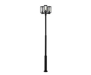 Lucande Lampadaire extérieur Siveta à intensité variable en Noir Aluminium (à 3 lampes, E27) Candélabre luminaire d’extérieur