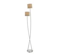 Lucande Lampadaire Tissu Juljana (Moderne) en Beige Textile e. a. pour Salon & Salle à manger (à 2 lampes, E14) Sur Pied Lampe a de