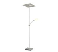 Lampadaire LED Parthena Lucande, dimmable, gris, Salon / Salle à manger, Métal, Moderne, Lampadaire LED