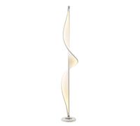 Lampadaire sur pied Edano Lucande, dimmable, blanc, Salon / Salle à manger, Textile / Tissu / Soie, Moderne, Lampadaire Tissu