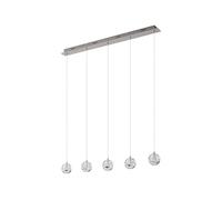 Lucande LED Suspension en verre Hayley (Moderne) Transparent Verre e. a. pour Salon & Salle à manger (à 5 lampes,), Luminaire Lampe plafond Plafonnier Suspendue