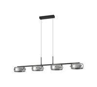 Lucande LED Suspension en verre Martis à intensité variable (Moderne) Noir Verre e. a. pour Salon & Salle manger (à 4 lampes,), Luminaire Lampe plafond Plafonnier
