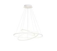 Lucande LED Suspension Ezana à intensité variable (Moderne) en Blanc Métal e. a. pour Salon & Salle manger (1 lampe,à), lampe plafonnier suspension