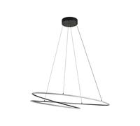 Lucande LED Suspension Gavril à intensité variable (Moderne) en Noir Métal e. a. pour Salon & Salle manger (à 2 lampes,), lampe plafonnier suspension