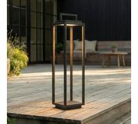 Lucande luminaire d'extérieur LED Elaja, noir, batterie, USB, intensité Elaja Lucande, dimmable, noir, Aluminium, Moderne