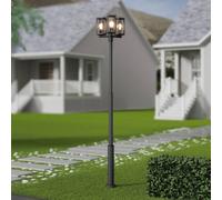 Lucande Luminaire d'extérieur Siveta, 240 cm, à 3 lampes, noir, E27, IP65 Siveta Lucande, dimmable, noir, Aluminium