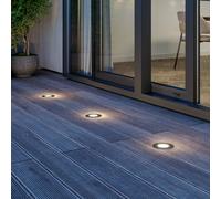Lucande luminaire encastré dans le sol LED Ava, Ø 12 cm, rond, IP67 AVA, gris, Moderne, Spot encastrable dans le sol LED