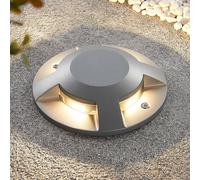 Lucande projecteur de sol LED Jeffrey, argent, 4 sorties lumière Jeffrey, gris, Aluminium, Moderne, Luminaire extérieur LED