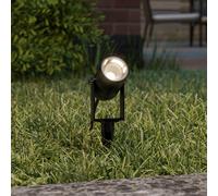 Lucande projecteur d'extérieur Galina, piquet de terre, fiche, gris, 11 cm Galina, gris, Aluminium, Moderne