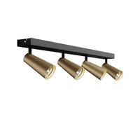 Lucande Spot Angelina à intensité variable (Scandinave) en Noir Métal e. a. pour Chambre coucher (à 4 lampes, GU10) Lampe encastrable plafonnier applique