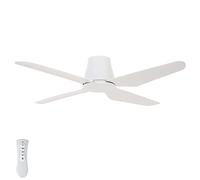 Lucci Air Aria CTC - Ventilateur de plafond avec télécommande, montage plat, 20 cm, 4 pales Ø 122 cm, blanc