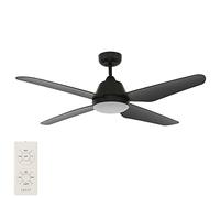 Lucci Air Aria Ventilateur de plafond avec éclairage LED et télécommande Plastique ABS Noir 18 W Diamètre 122 cm