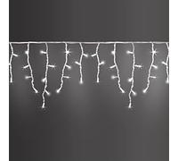 Luccika Cascade de stalactites 5 x 0,5 m avec 190 MaxiLED blanc glacier et flash blanc glacé tente de pluie professionnelle pour usage extérieur intérieur extensible