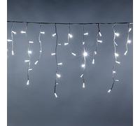 Luccika Cascade de Stalactiti 5 x 0,7 m avec 200 MaxiLed Blanc glace et flash Blanc Glace tente pluie Professionnel pour usage extérieur intérieur Extensible
