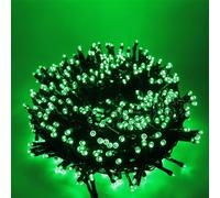 Luccika Guirlande LED Intérieur/Extérieur, 5m, 8 Modes d'Éclairage, Contrôleur 31V avec Mémoire, IP44 Étanche, Câble Vert, pour Noël, Fêtes et Décorations (Vert, 9M 180LED)