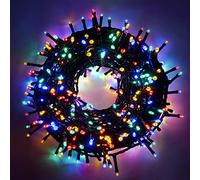 Luccika Guirlande LED Intérieur/Extérieur, 8 Modes d'Éclairage, Contrôleur 31V avec Mémoire, IP44 Étanche, Câble Vert, pour Noël, Fêtes et Décorations (Multicolore, 25M 500LED)
