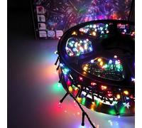 Luccika Guirlande LED Intérieur/Extérieur, 8 Modes d'Éclairage, Contrôleur 31V avec Mémoire, IP44 Étanche, Câble Vert, pour Noël, Fêtes et Décorations (Multicolore, 50M 1000LED)
