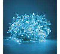 Luccika Guirlande lumineuse LED 31V avec 8 effets lumineux et minuterie, guirlande lumineuse de Noël pour sapin et extérieur IP44, câble transparent (Bleu Vert, 15M 300LED)