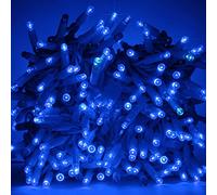 Luccika Série de guirlande lumineuse de 10 mètres avec 100 MaxiLed Bleu avec flash Blanc Froid - Chaîne de lumières de Noël professionnelle pour usage intérieur et extérieur avec alimentation
