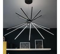 Luce Ambiente Design SHANGHAI Suspension à 8 sources lumineuses, LED, LED-SHANGHAI-S8 NERO,