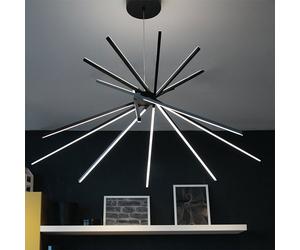 Luce Ambiente Design SHANGHAI Suspension à 8 sources lumineuses, LED, LED-SHANGHAI-S8C NERO,