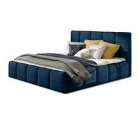Lit coffre Lucea 160x200 cm - Velours Bleu Nuit