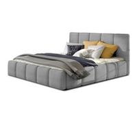 Lucea - lit coffre - 180x200 - sommier inclus - en velours - Gris clair Gris clair G