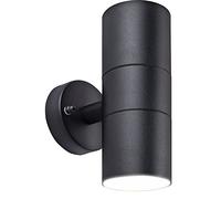 Luceco Ip44 Applique murale décorative d'extérieur en acier inoxydable GU10 Noir