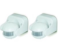 Luceco LGIP44WTW-01 Détecteur infrarouge jour et nuit en applique inclinable Ip20, 1200 W, 240 V, Blanc, 86 (L) x 77mm (H) (Lot de 2)