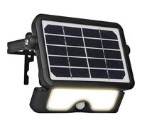 Luceco Projecteur Extérieur LED à Énergie Solaire avec Capteur de Mouvement PIR, Lumière de Sécurité, Réglable, Gardien, Noir, IP65, 5W, 550lm, 4000K, LEXSF6B40