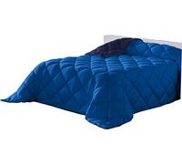 Lucena Cantos - Couette nordique unie 400 g (180 x 270 cm, bicolore bleu/marine)