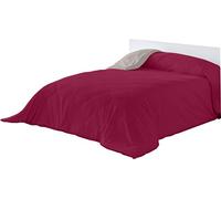 Lucena Cantos - Housse de Couette UNI - Bicolore Bordeaux/Gris Clair, 250 x 270