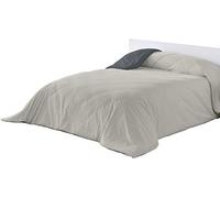 Lucena Cantos - Housse de couette unie - 300 x 270 cm, bicolore gris/gris clair