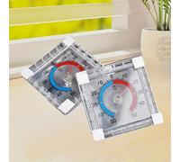 Lucency Lot de 2 thermomètres de fenêtre de -50 °C à 50 °C, cadran Celsius/Fahrenheit, support adhésif sans pile pour serre à domicile, bureau